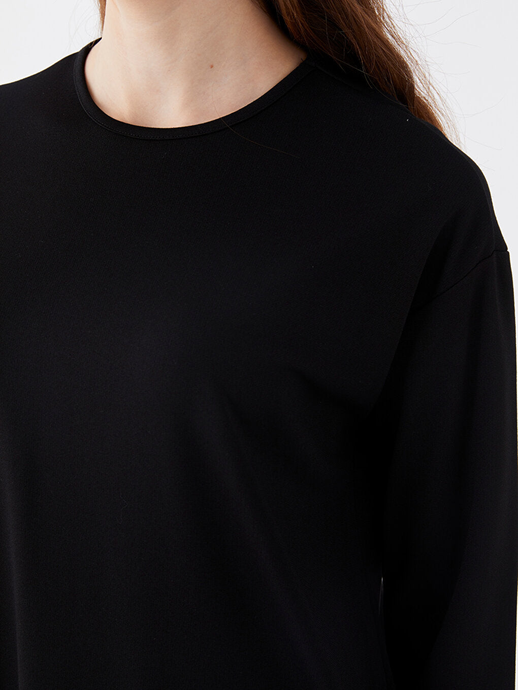 Crew Neck Plain Long Sleeve Women's Tunic