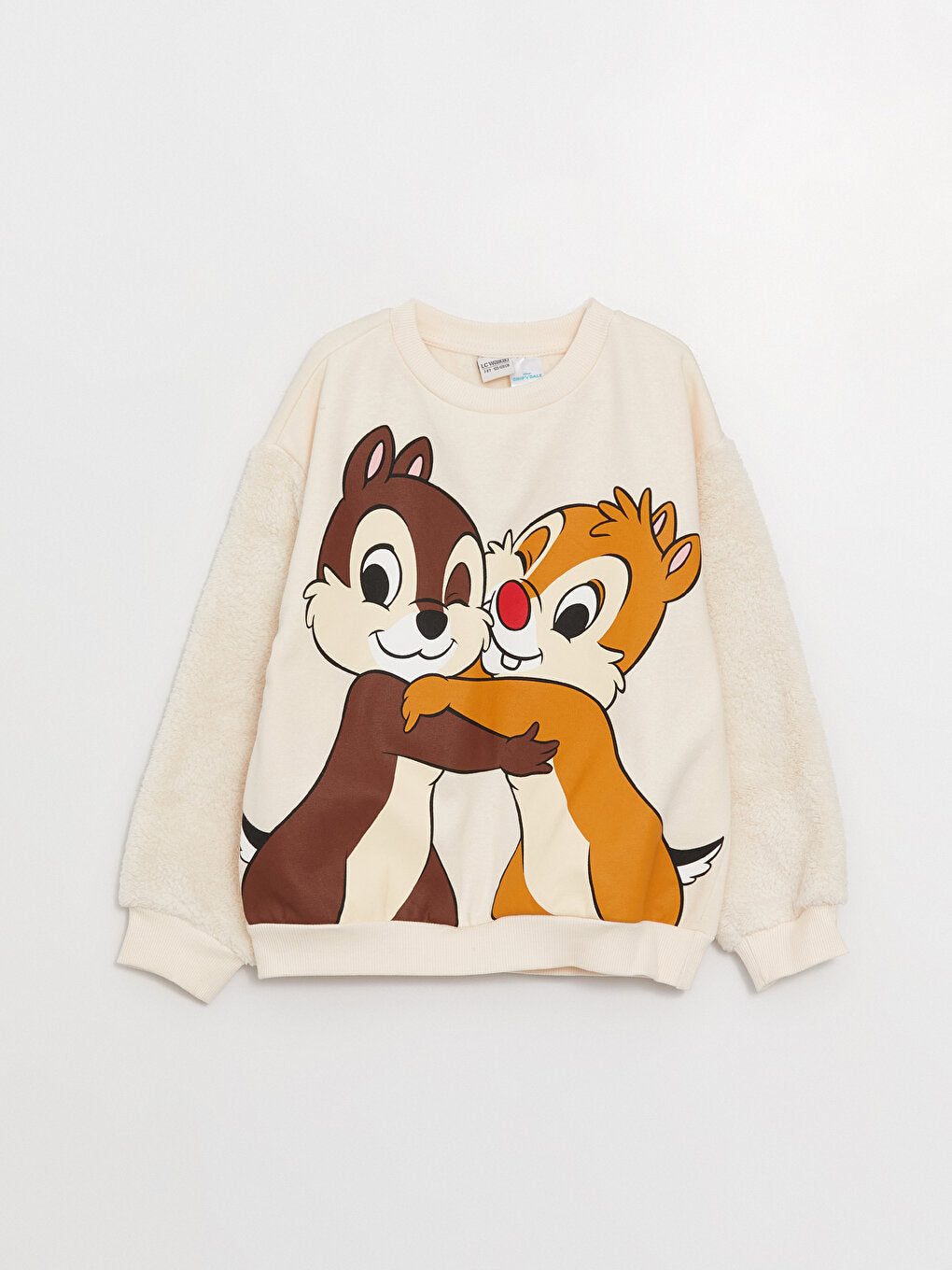 Crew Neck Chip'n Dale Printed Long Sleeve Girl's Sweatshirt