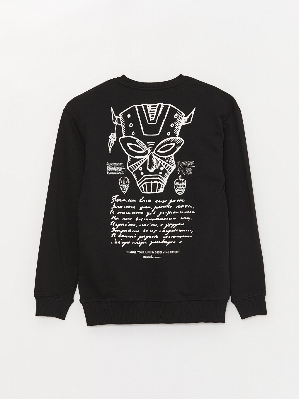 Crew Neck Long Sleeve Printed Men's Sweatshirt