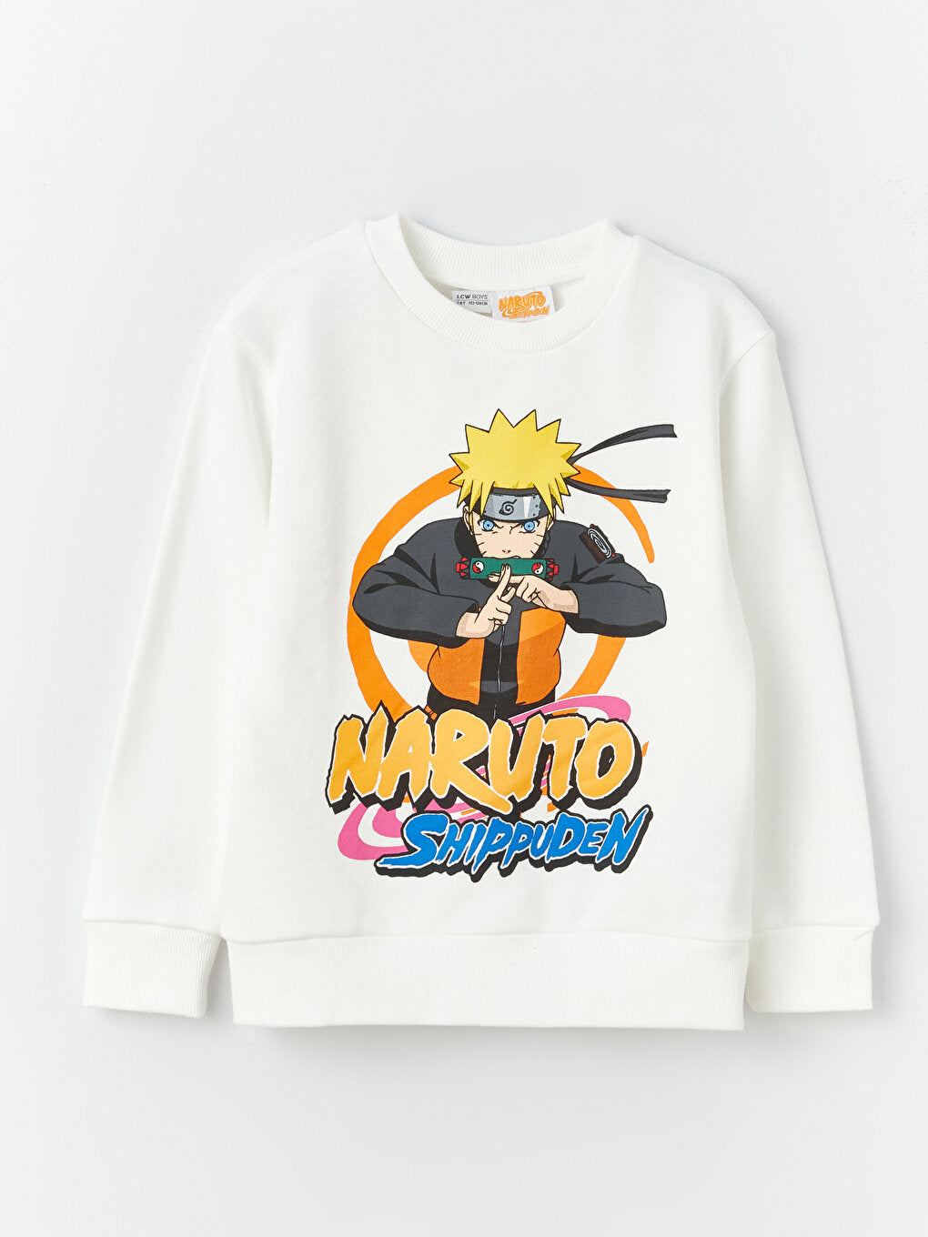 Crew Neck Naruto Printed Long Sleeve Boy's Sweatshirt