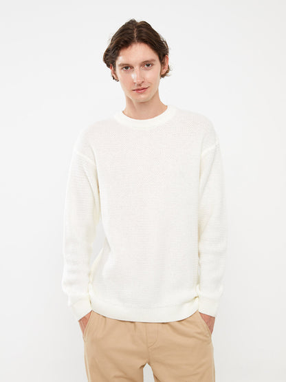 Crew Neck Long Sleeve Men's Knitwear Sweater