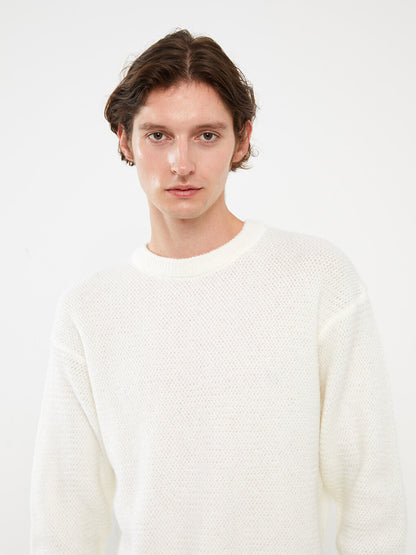 Crew Neck Long Sleeve Men's Knitwear Sweater