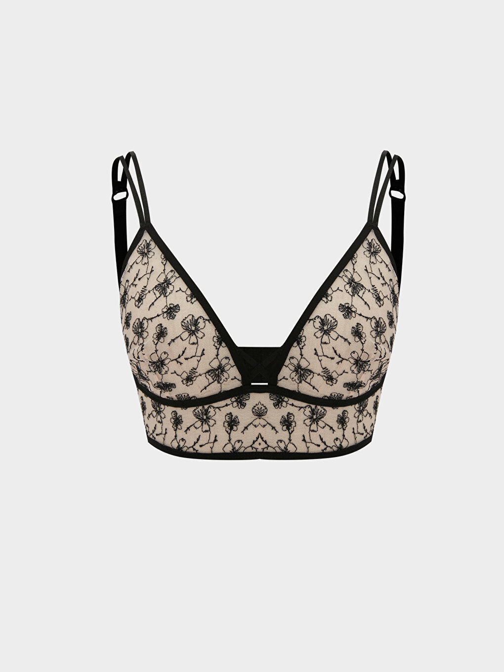 Non-wireless Padding Lace Detailed Bralette