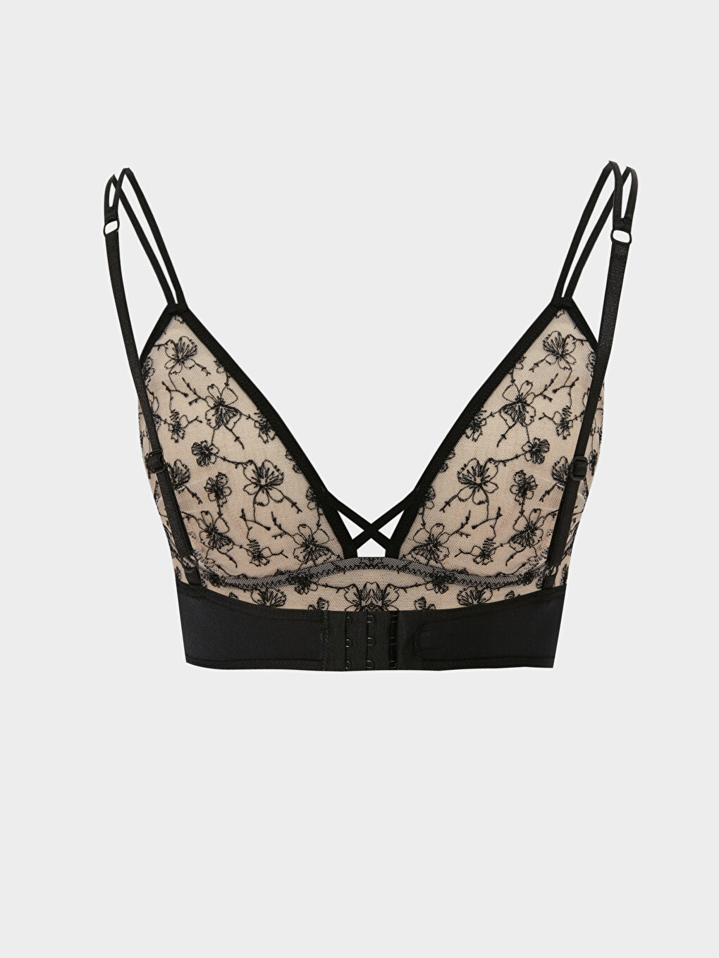 Non-wireless Padding Lace Detailed Bralette