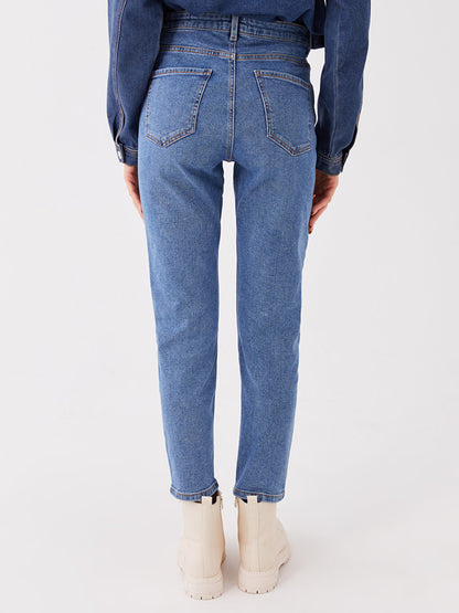 High Waist Slim Mom Women's Jean Trousers