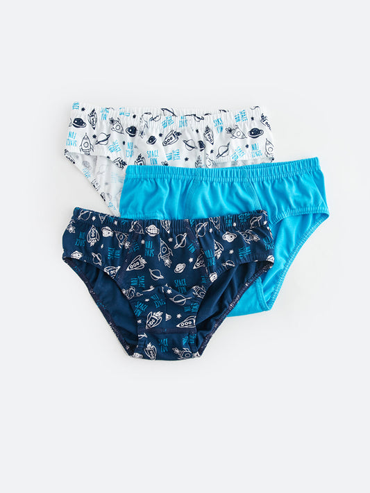 Printed Cotton Boy's Panties 3-Piece