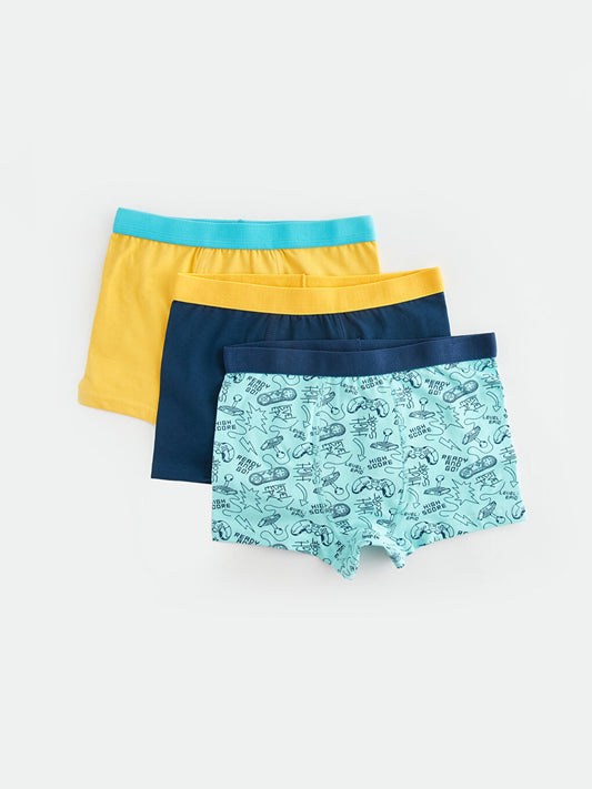 Printed Cotton Boys' Boxer 3-Piece