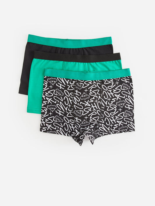 Printed Cotton Boys' Boxer 3-Piece