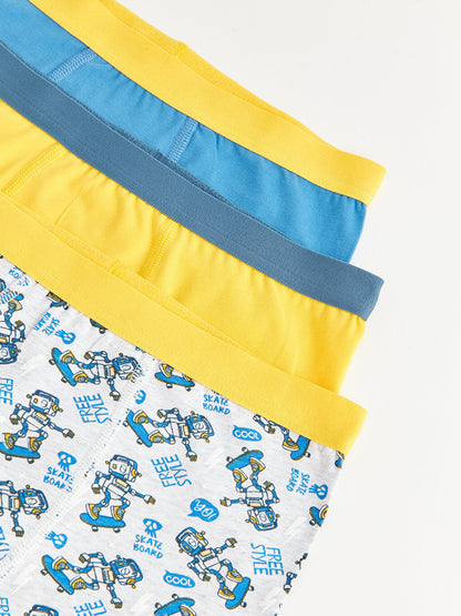 Printed Cotton Boys' Boxer 3-Piece