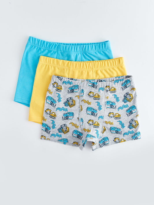 Printed Cotton Boys' Boxer 3-Piece