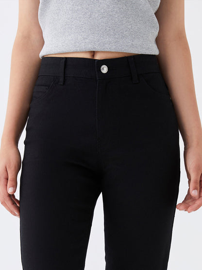 High Waist Slim Fit Women's Jean Trousers