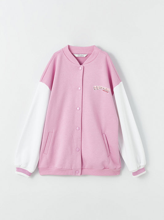 Printed Long Sleeve Girls' College Jacket