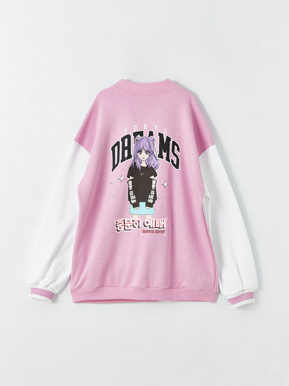 Printed Long Sleeve Girls' College Jacket