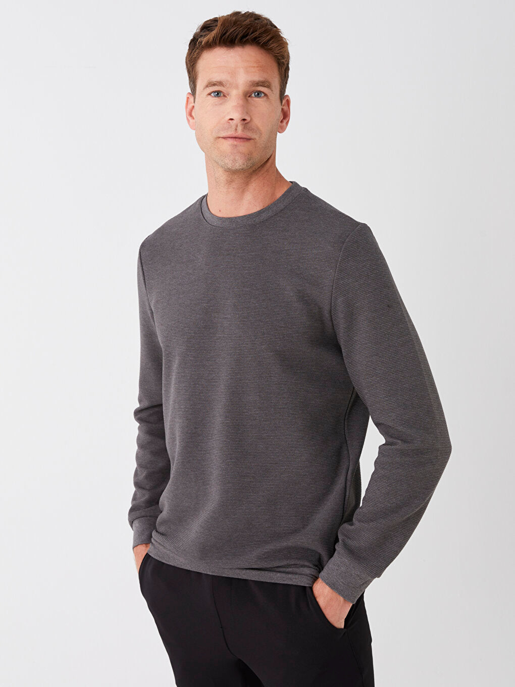 Crew Neck Long Sleeve Men's Sweatshirt