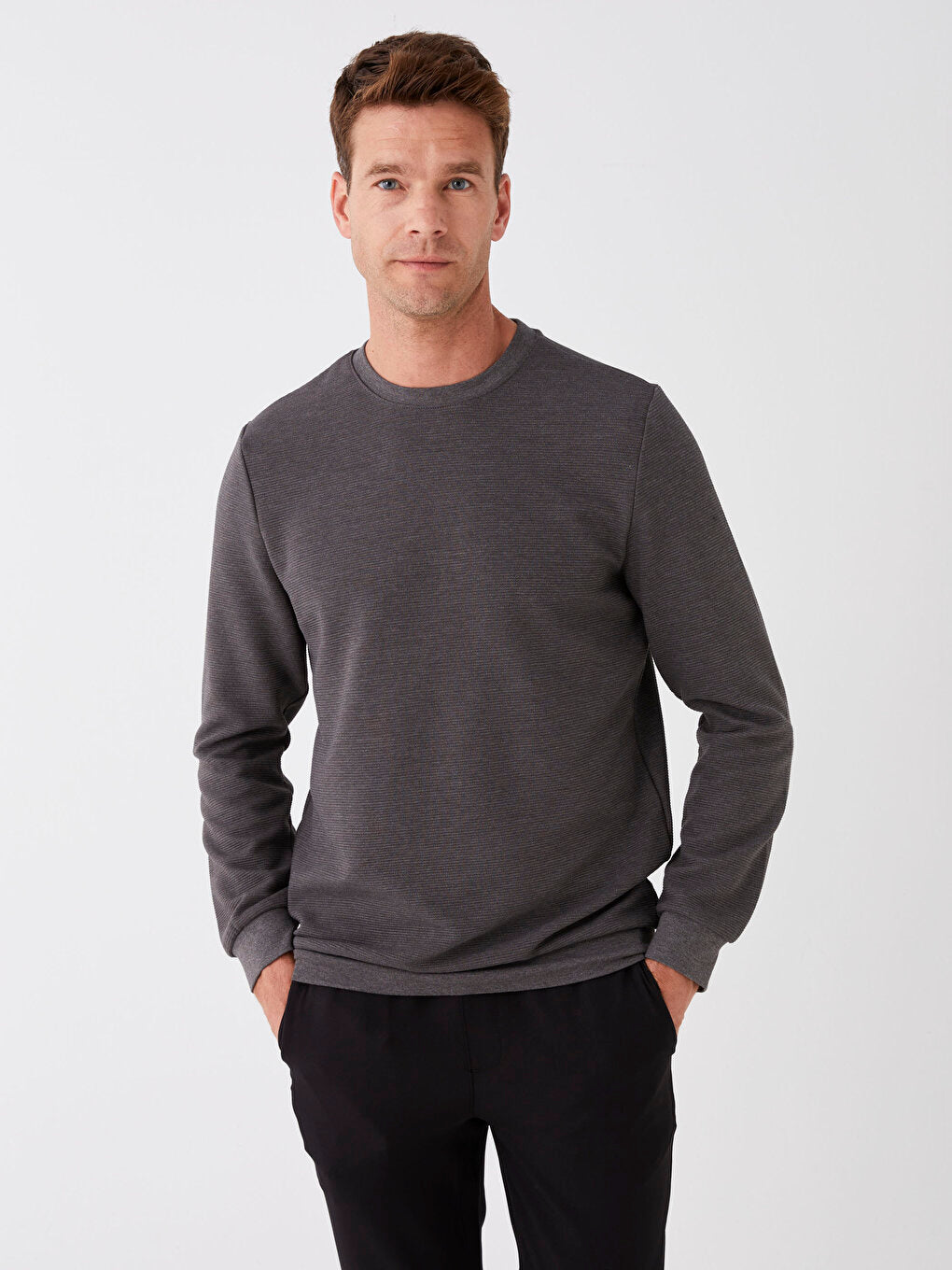 Crew Neck Long Sleeve Men's Sweatshirt