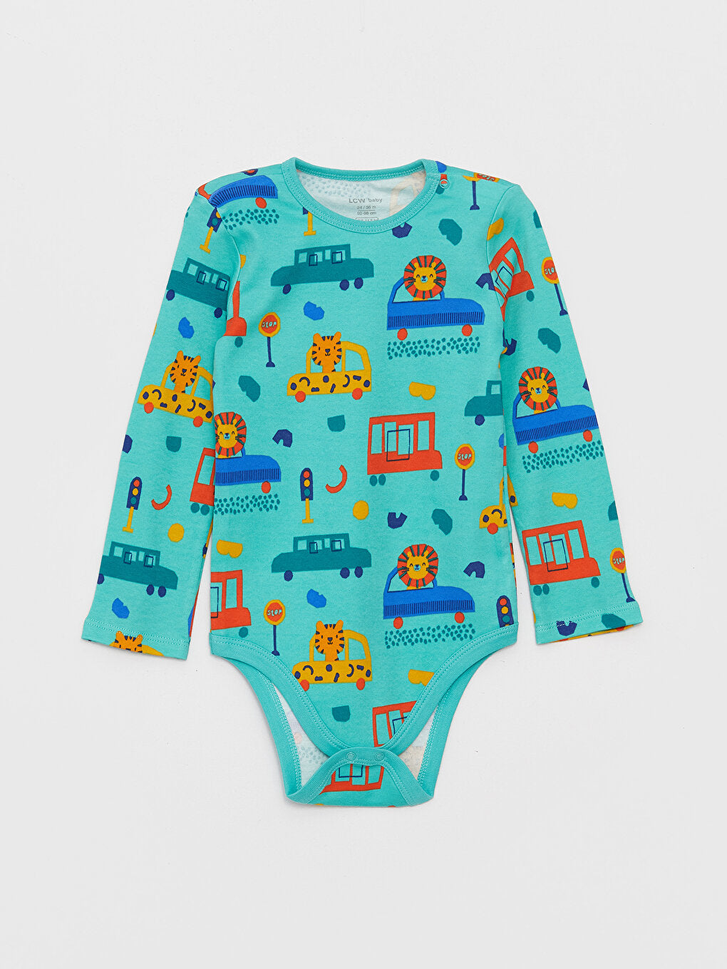 Crew Neck Long Sleeve Printed Baby Boy Snap-On Bodysuit 2-pack