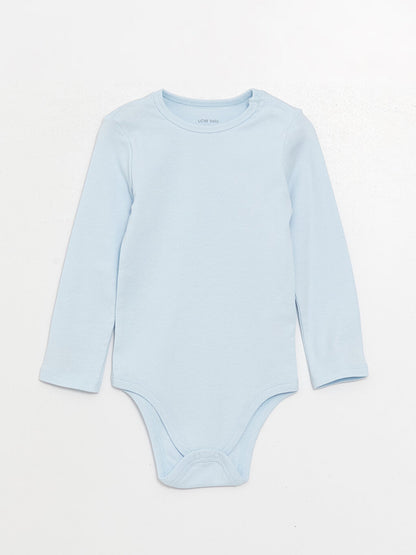 Crew Neck Long Sleeve Unisex Baby Snap-On Bodysuit 2-pack