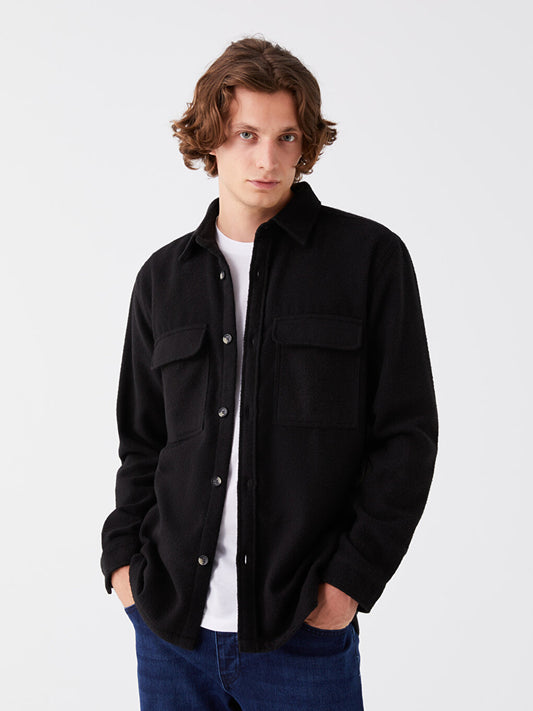 Regular Fit Long Sleeve Men's Shirt Jacket