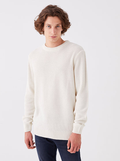 Crew Neck Long Sleeve Men's Knitwear Sweater