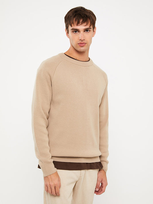 Crew Neck Long Sleeve Men's Knitwear Sweater