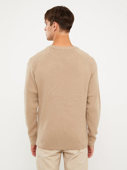 Crew Neck Long Sleeve Men's Knitwear Sweater