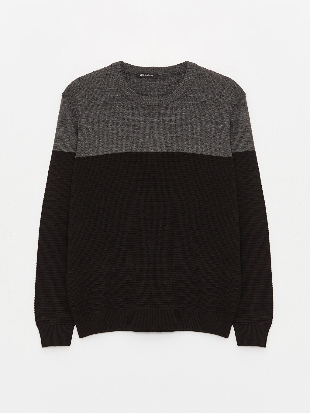 Crew Neck Long Sleeve Color Block Men's Knitwear Sweater