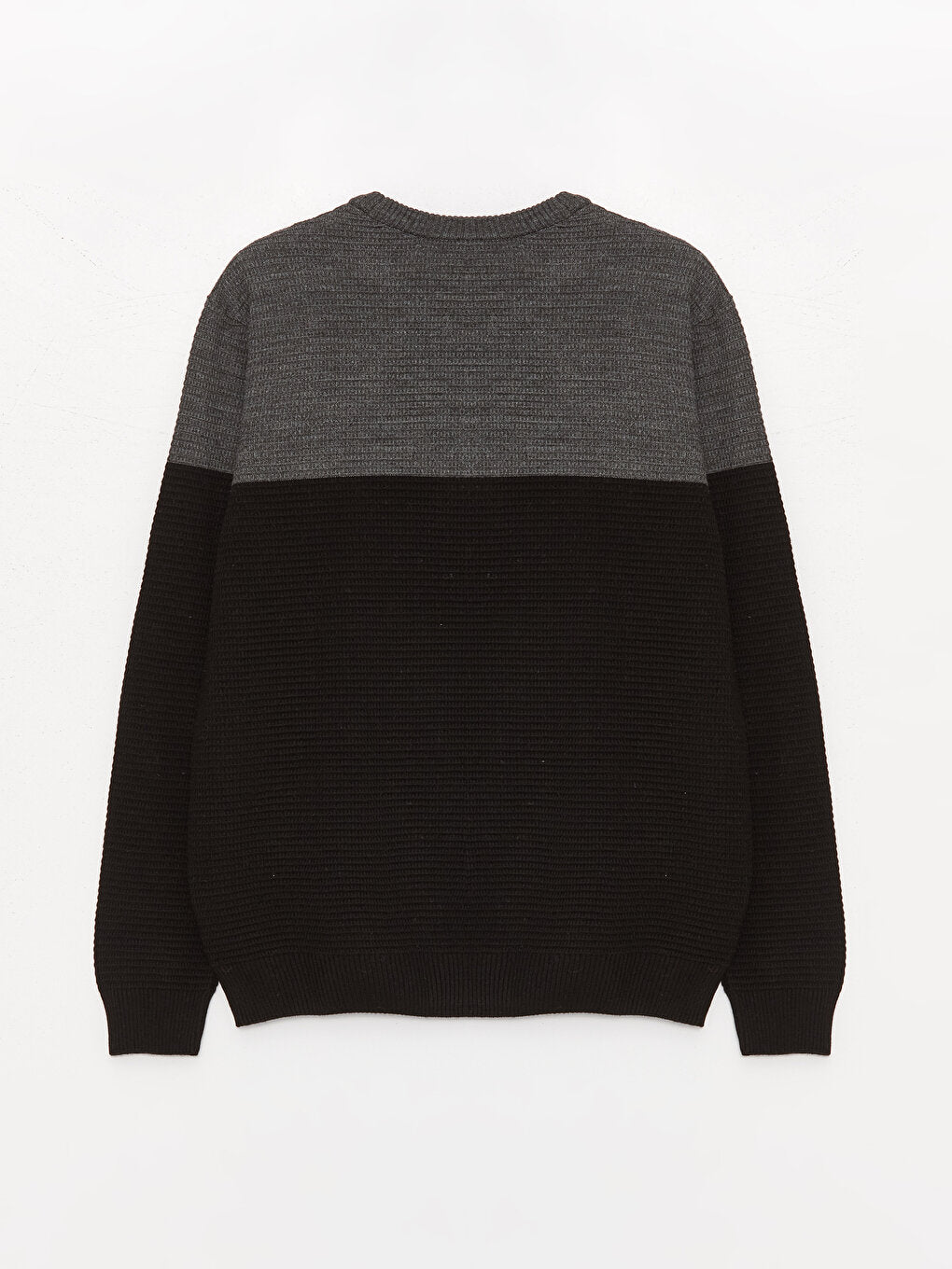 Crew Neck Long Sleeve Color Block Men's Knitwear Sweater