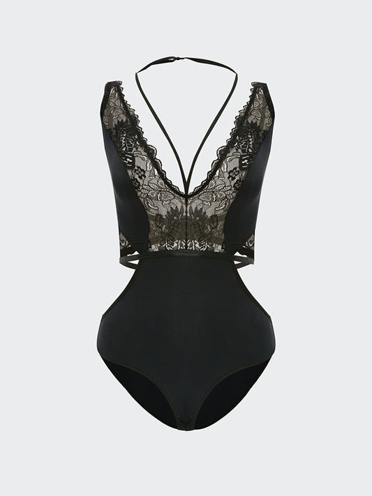 V-Neck Lace Bodysuit