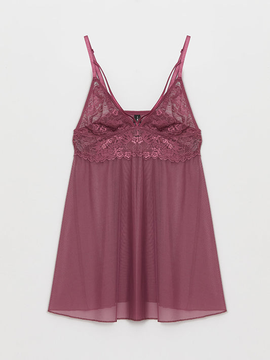 V-Neck Lace Babydoll