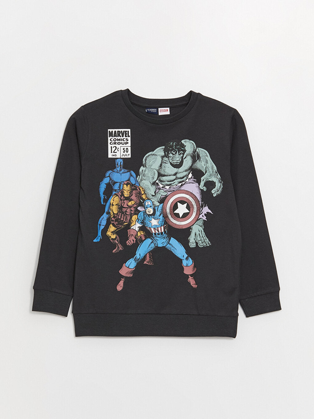 Crew Neck Avengers Printed Long Sleeve Boy's Sweatshirt