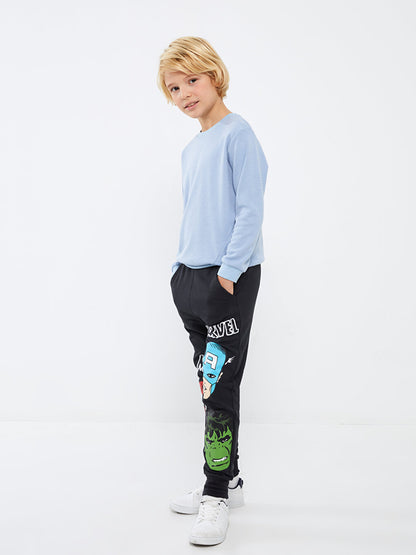 Marvel Printed Boy's Jogger Sweatpants with Elastic Waist