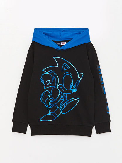 Sonic Printed Long Sleeve Boys Hoodie