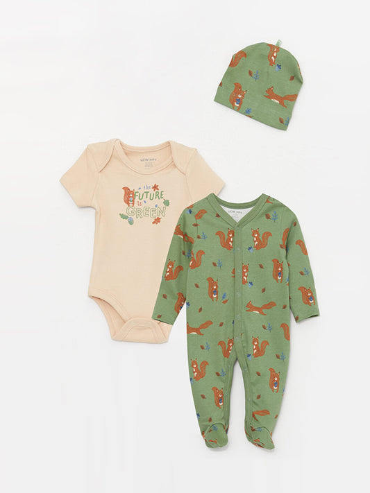 Printed Baby Boy Hospital Discharge Set 3 Pieces