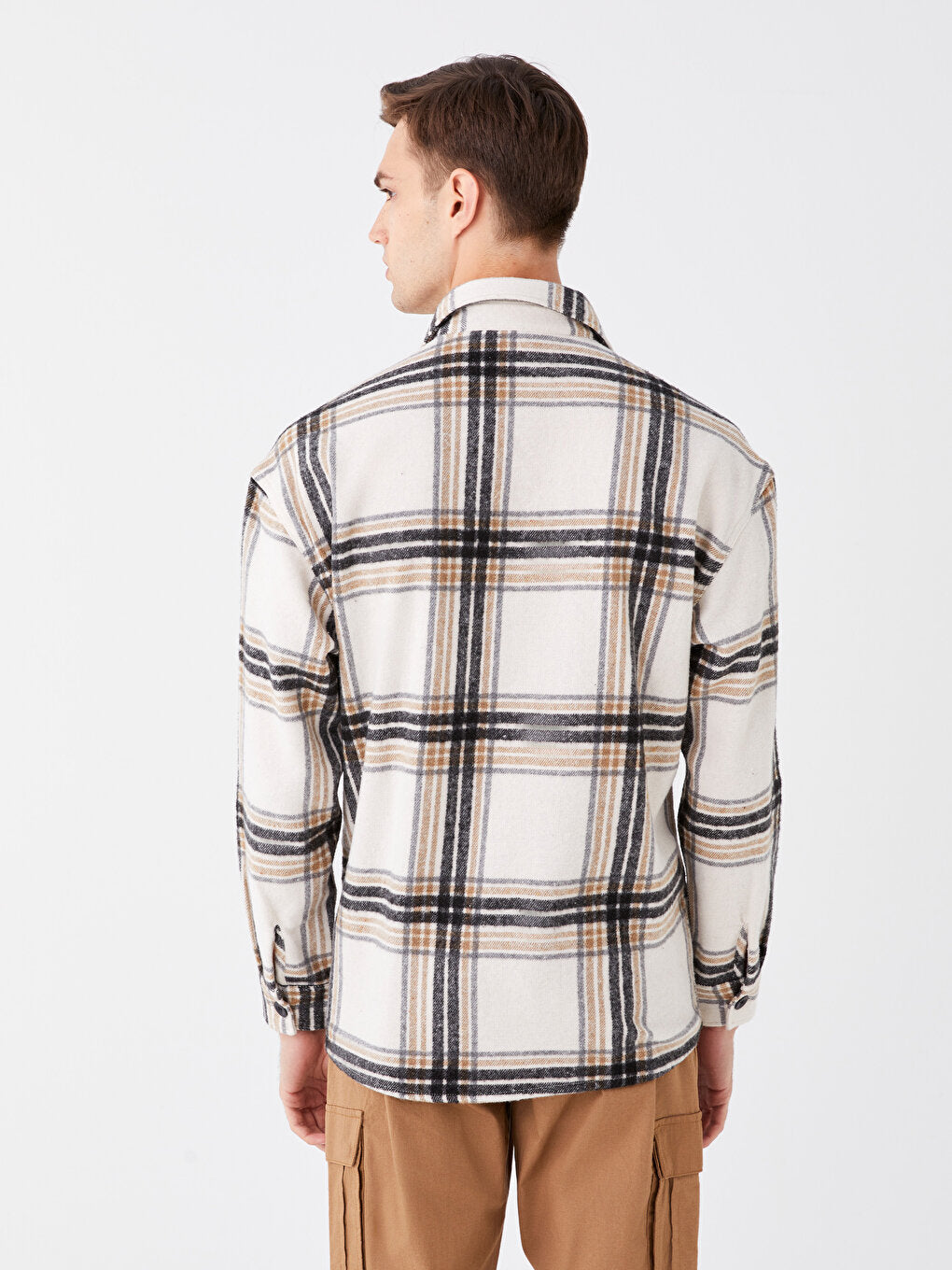 Comfortable Fit Long Sleeve Plaid Men's Lumberjack Shirt Jacket