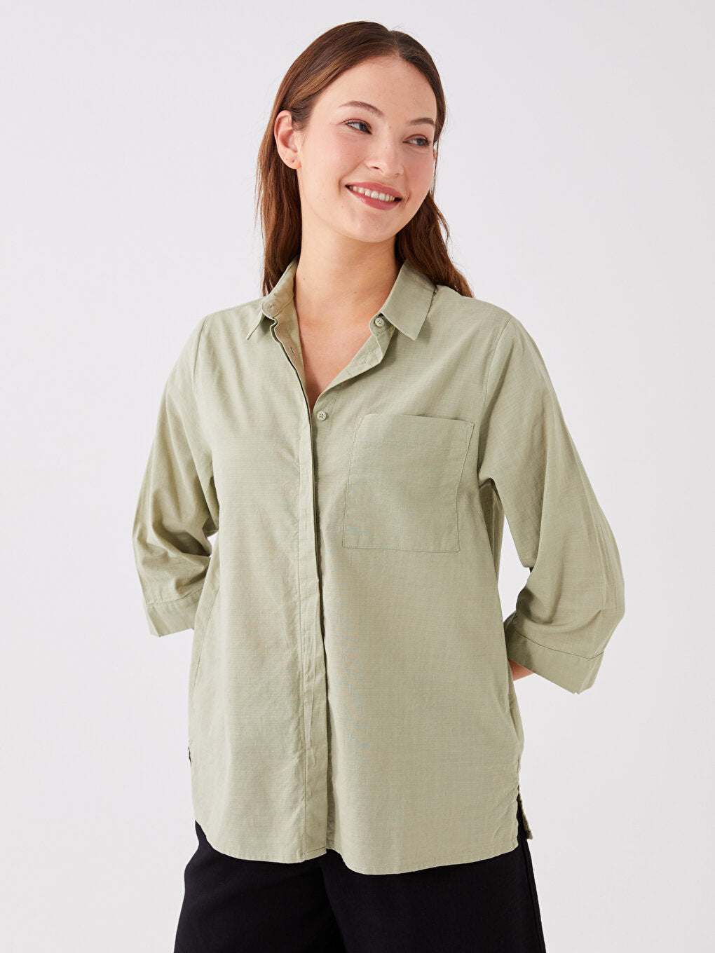 Plain Long Sleeve Women's Shirt