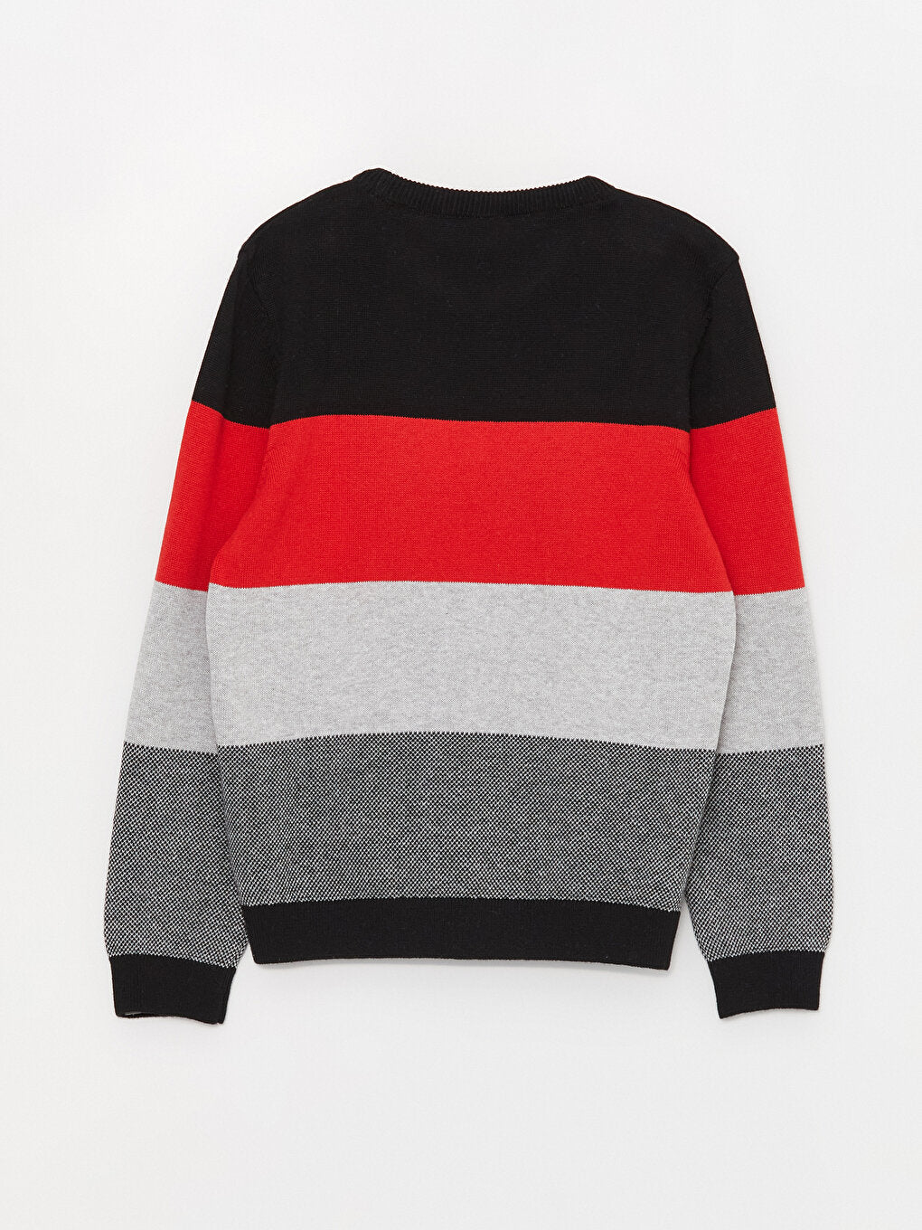 Crew Neck Color Block Long Sleeve Boy's Knitwear Sweater