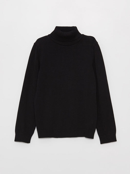 Turtleneck Long Sleeve Boy's Knitwear Sweater