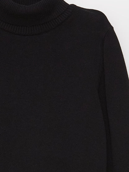 Turtleneck Long Sleeve Boy's Knitwear Sweater