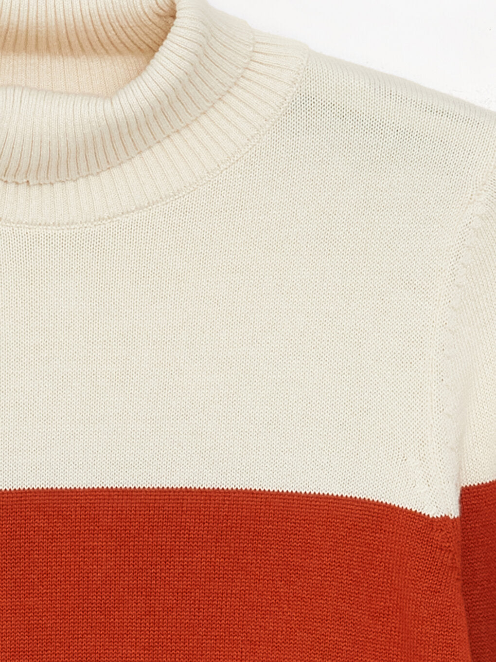 Turtleneck Color Block Long Sleeve Boy's Knitwear Sweater