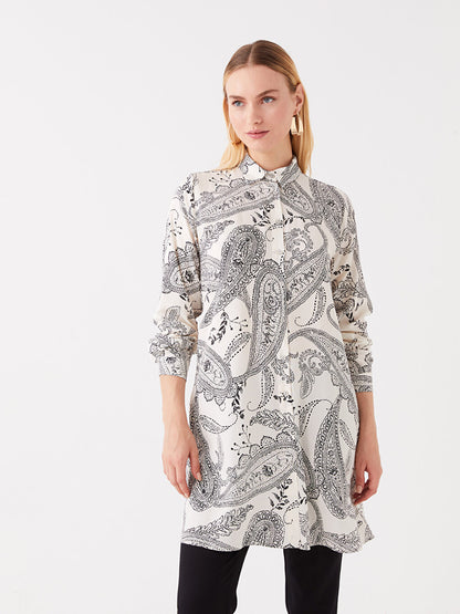 Patterned Long Sleeve Women's Shirt Tunic