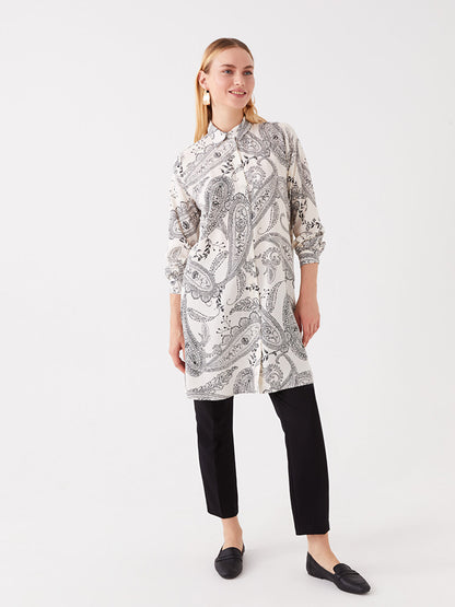 Patterned Long Sleeve Women's Shirt Tunic