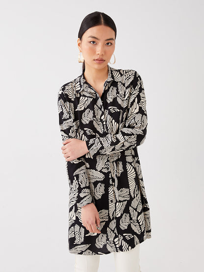 Patterned Long Sleeve Women's Shirt Tunic