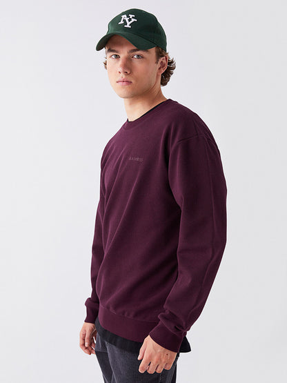 Crew Neck Long Sleeve Printed Men's Sweatshirt