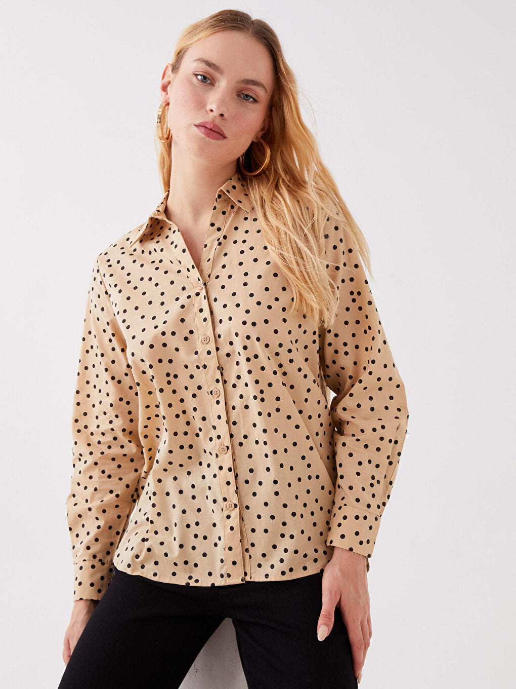 Polka Dot Long Sleeve Women's Shirt