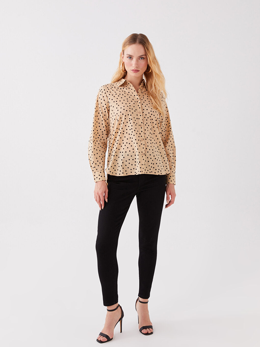 Polka Dot Long Sleeve Women's Shirt