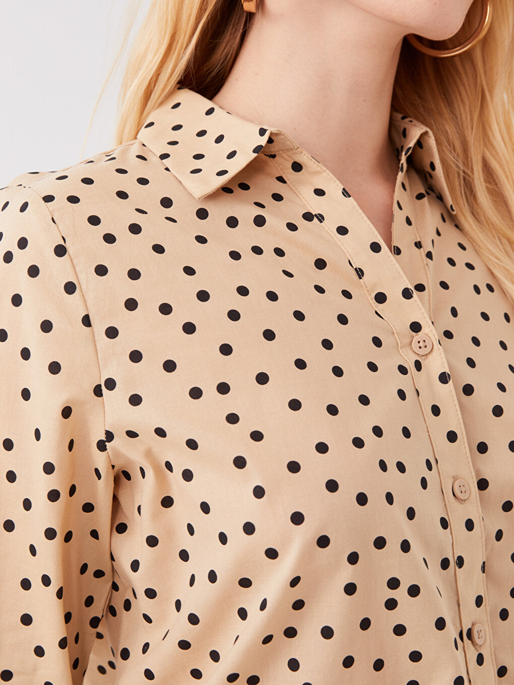 Polka Dot Long Sleeve Women's Shirt