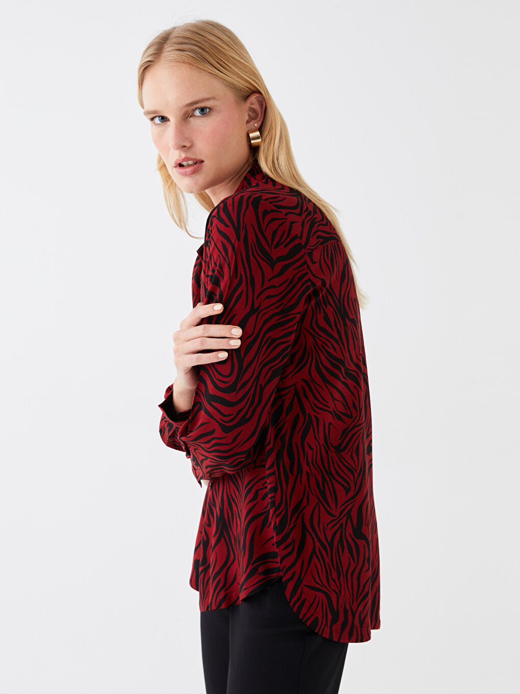 Patterned Long Sleeve Women's Shirt