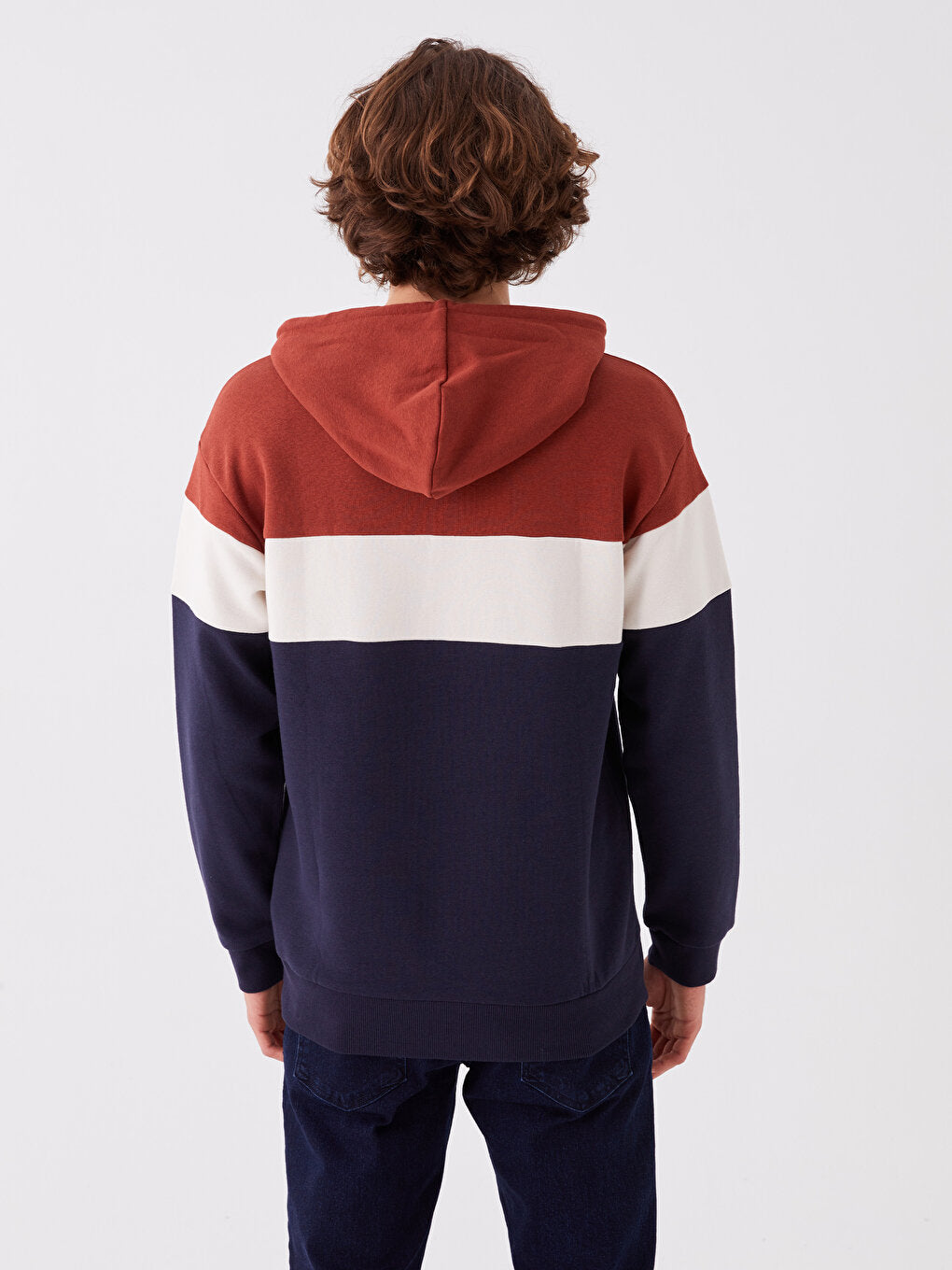 Men's Long Sleeve Color Block Hoodie