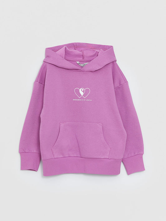 Printed Long Sleeve Girls' Hoodie