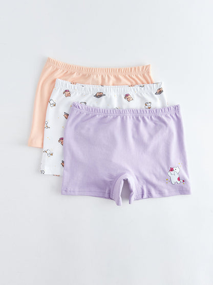 Printed Cotton Girl's Boxer Set of 3